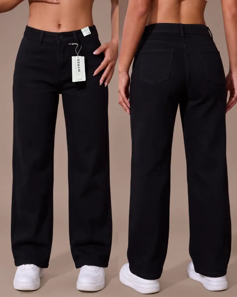 Wide leg strech tiro alto