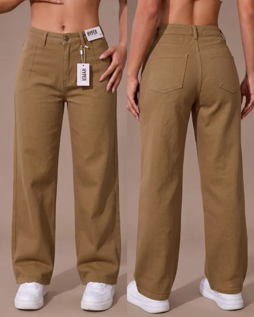 Wide leg gabardina strech con pinzas