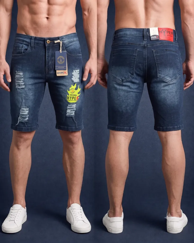 Bermuda strech rasgada estampada