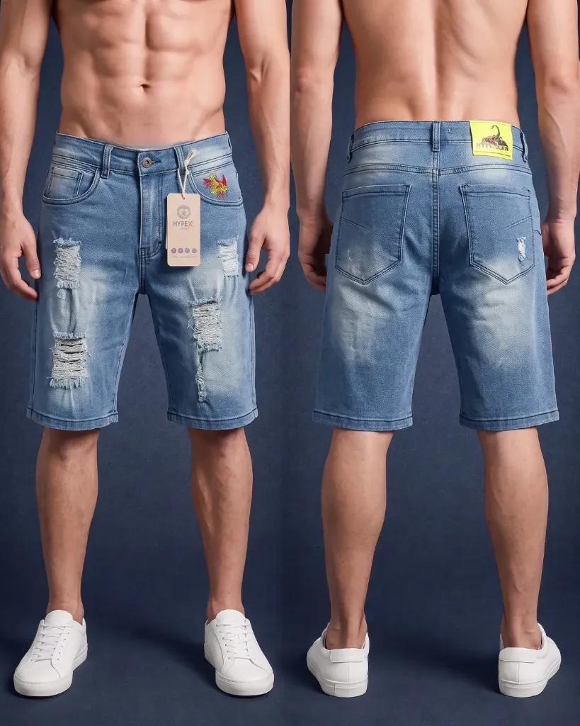 Bermuda strech rasgada estampada