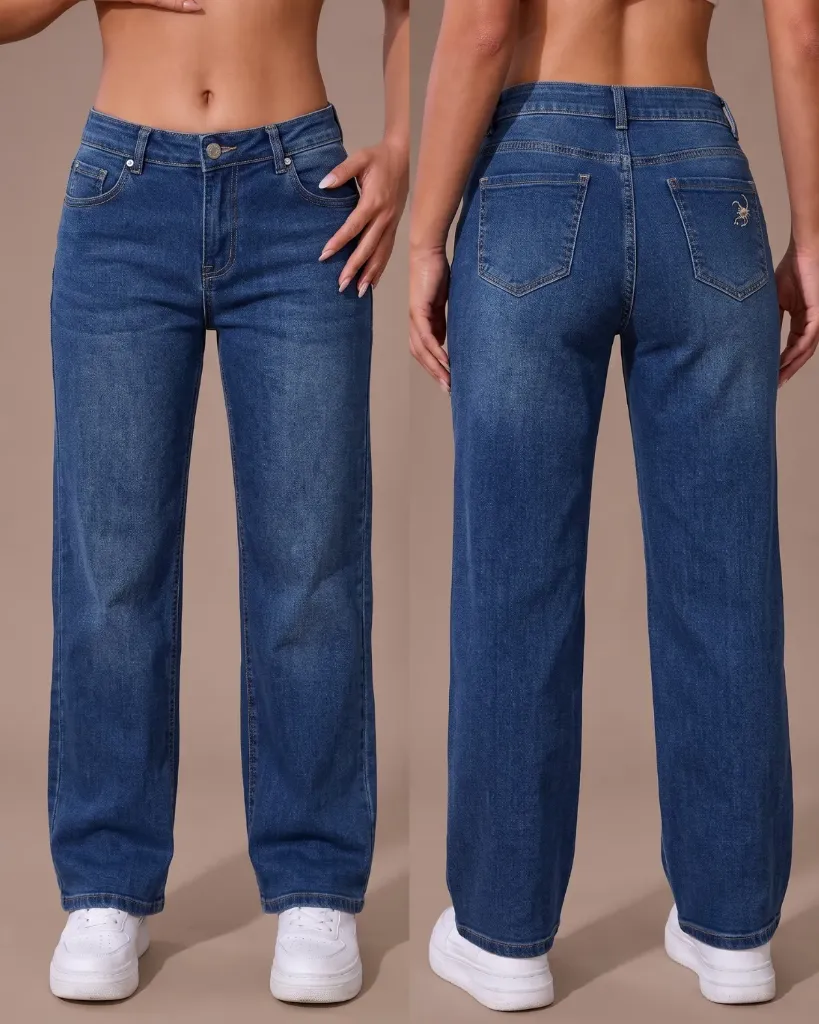[HJ-001985-8-AZUL-3] Wide leg strech con pinzas de entalle traseras (8)