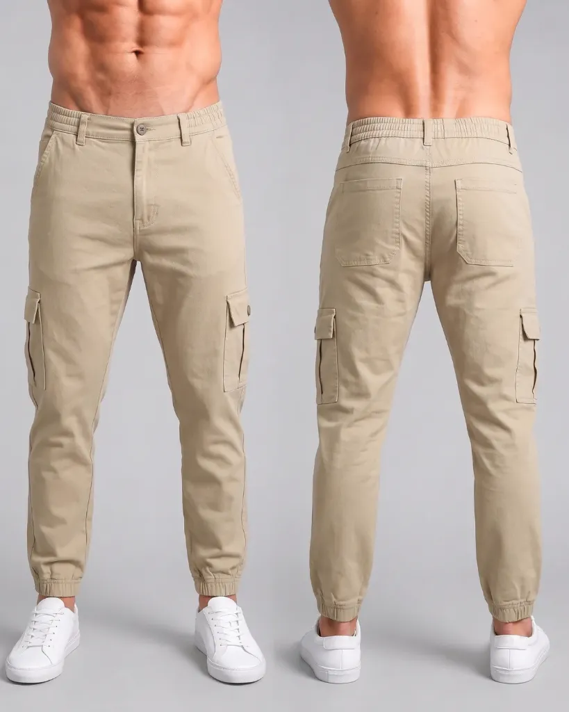 Jogger cargo gabardina strech con pretina semielastizada