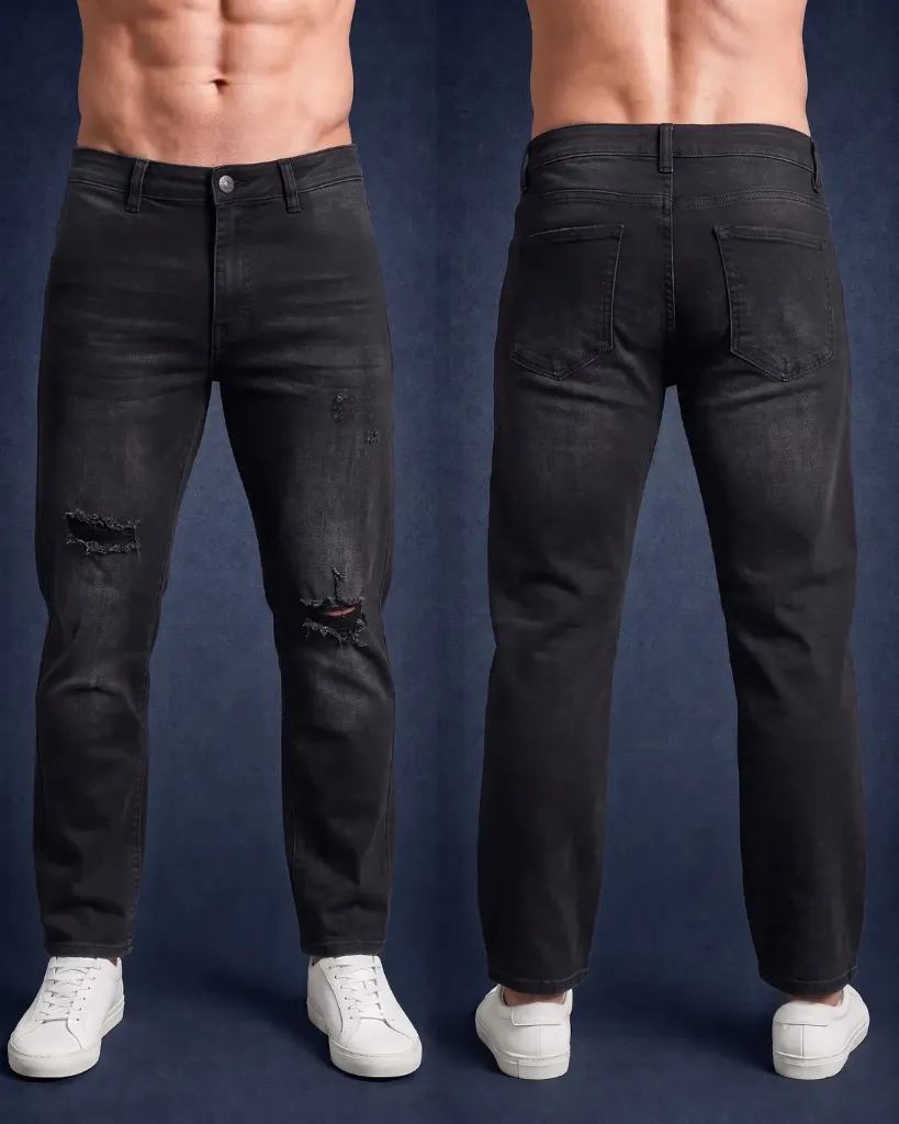 [HJ-002540-30-GRIS-OSCURO] Semitubo strech rasgado (Gris oscuro)