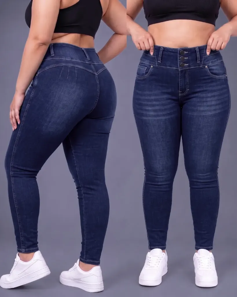 Tubo strech plus pretina ancha de 3 botones bigotes hyper