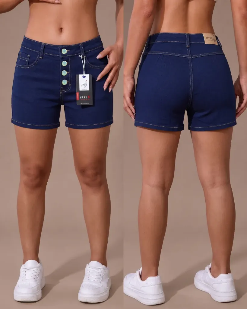 Short strech llano de 4 botones levanta cola