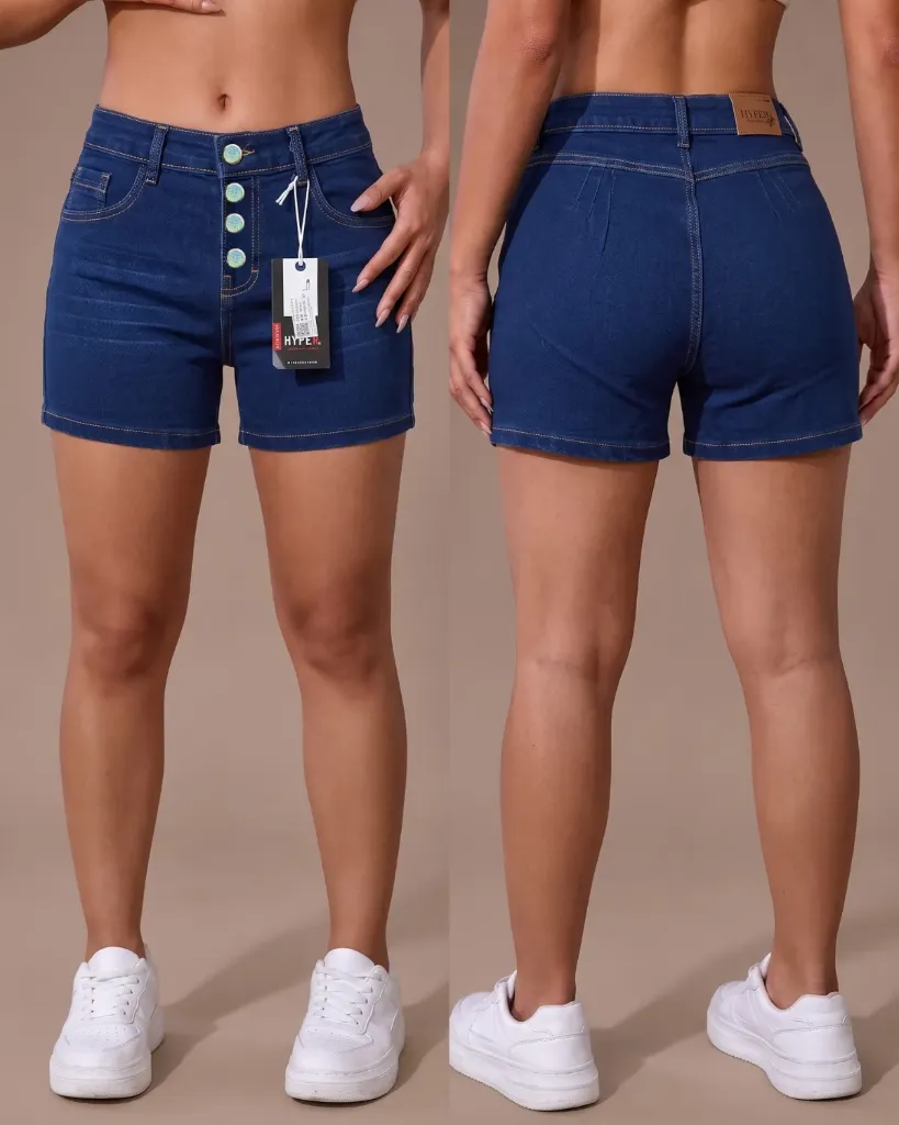 Short strech bigotes de 4 botones levanta cola