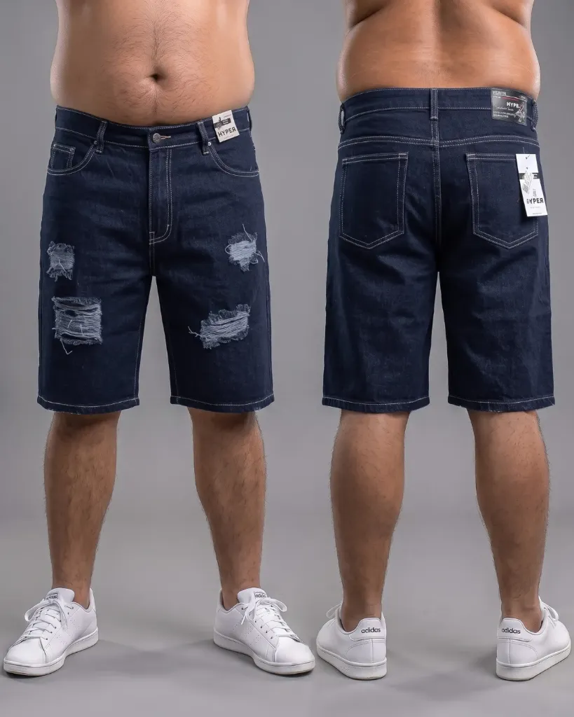 [HJ-003282-38-AZUL-2] Bermuda rigida plus rasgada (Azul #2)