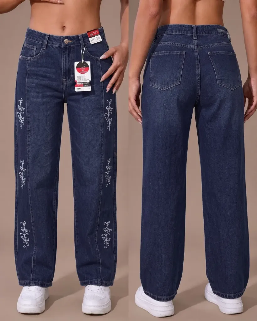 [HJ-003243-10-AZUL-2] Wide leg rigido bordado con bigotes (10, Azul #2)