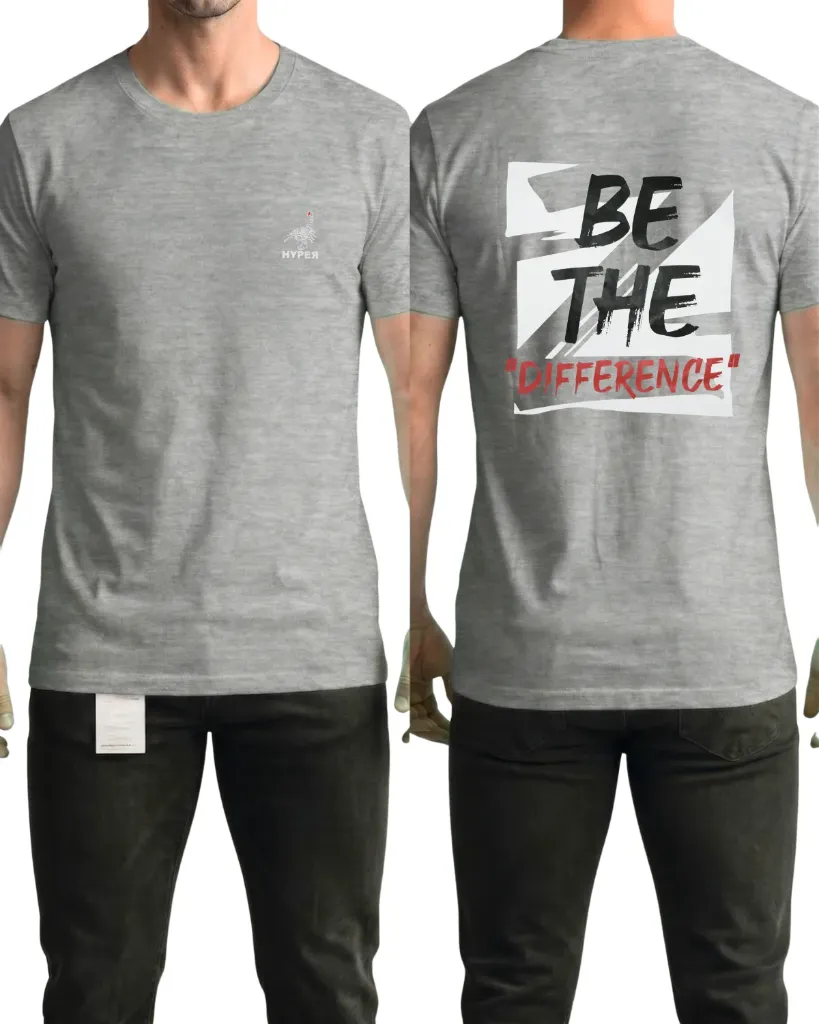 [HJ-003274-M-GRIS-CLARO] Camiseta estampada (Be the difference) (M, Gris claro)