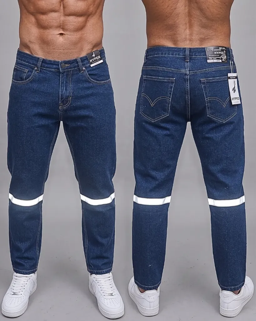 [HJ-000716-AZUL-OSCURO-28] Industrial rigido de trabajo con cinta reflectiva (28)