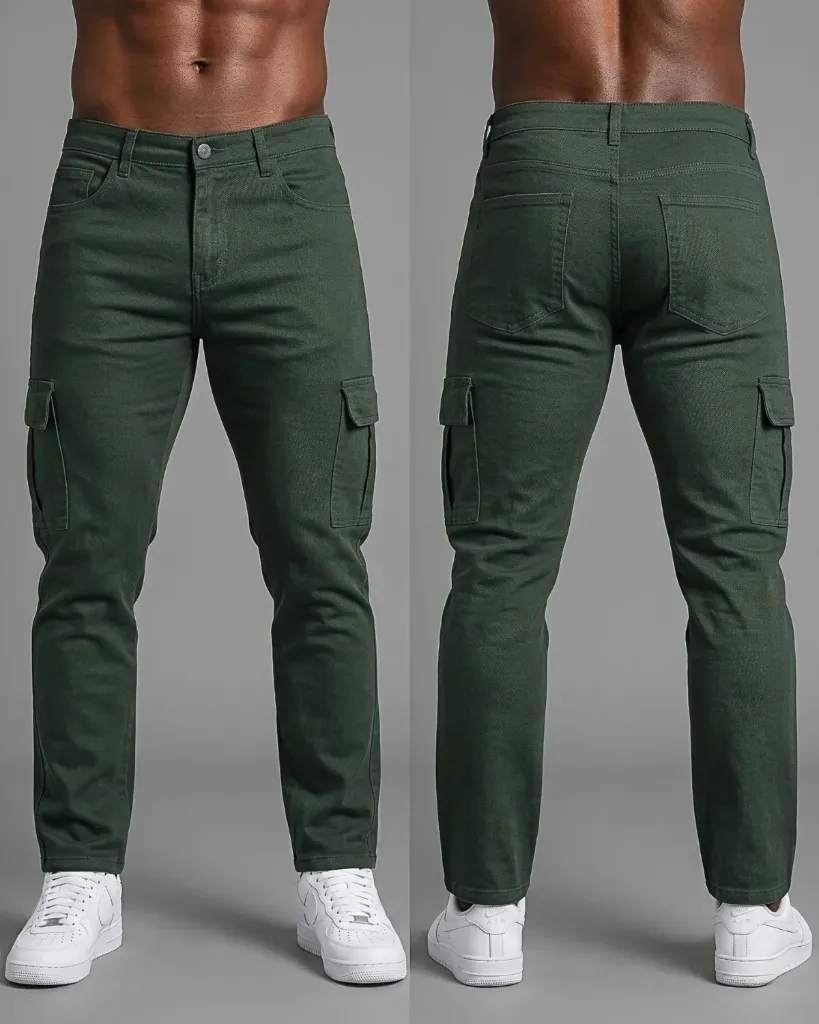 [HJ-000813-30-VERDE-OSCURO] Cargo Recto strech (30)