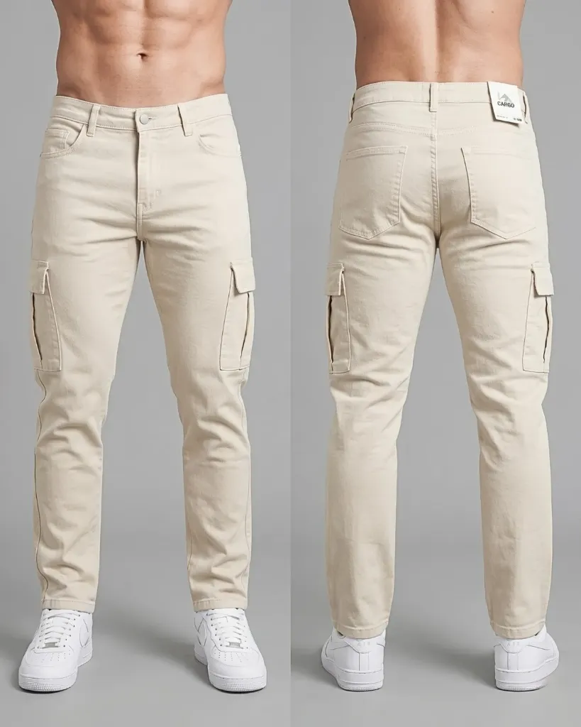 [HJ-000816-30-BEIGE-CLARO] Cargo Recto strech (30)