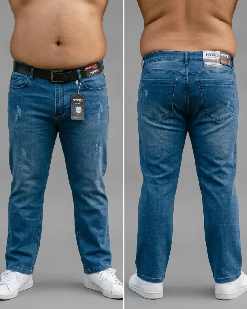 Semitubo jeans strech plus con bigotes