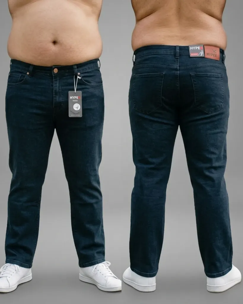 [HJ-001046-38-AZUL-OSCURO] Semitubo jeans strech plus con bigotes (38)