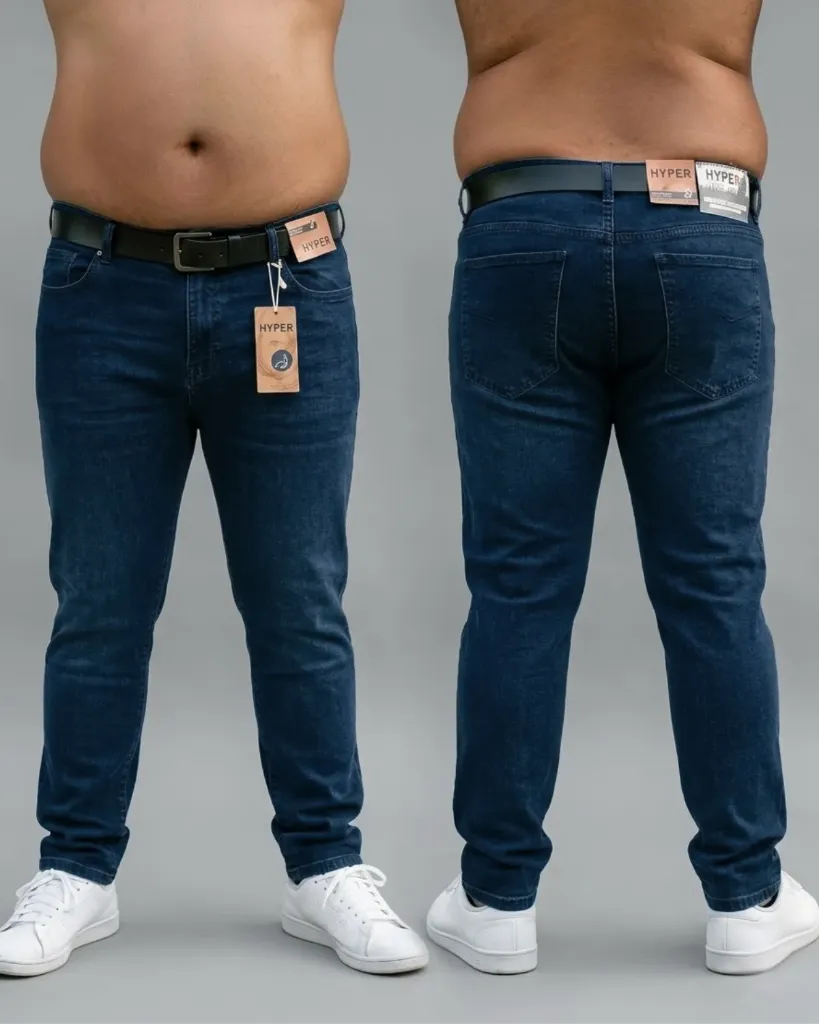 [HJ-001048-38-AZUL-OSCURO] Semitubo jeans strech plus llano (38)