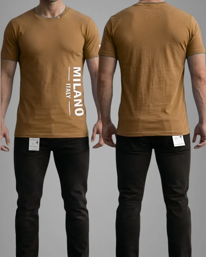 [HJ-000723-M-CAQUI-OSCURO] Camiseta estampada (MILANO) (M)